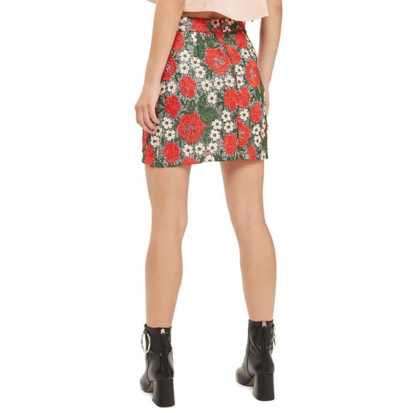 Topshop Rose Lace Gingham Skirt in Size 8 - Picture 2 of 5